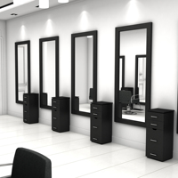 Station de miroir de Salon de coiffure bon marché avec armoire