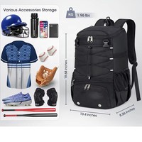 Sac à dos multifonctionnel imperméable pour baseball et softball, compartiment à chaussures, porte-casque, grande capacité, portable, sports de plein air