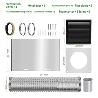 Tuyau d'évacuation flexible en plastique ABS pour sèche-linge, avec grille de ventilation auto-fermante réglable, pour extérieur, étanche à la pluie