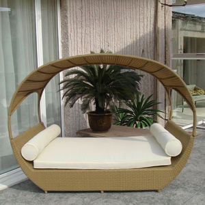 سرير نهاري من الراتان قابل للطي عالي الجودة مع مظلة للشاطئ وحمامات الشمس في الفنادق والفيلات - Product Image 6