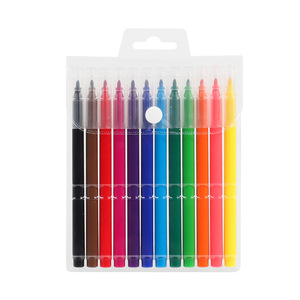 ปากกาพู่กันสีน้ำ 6/12 สี หัวนุ่มยืดหยุ่น ปากกามาร์คเกอร์แบบใช้น้ำ ล้างออกได้ สำหรับงานศิลปะ วาดภาพ ระบายสี และเขียนตัวอักษร - Product Image 1
