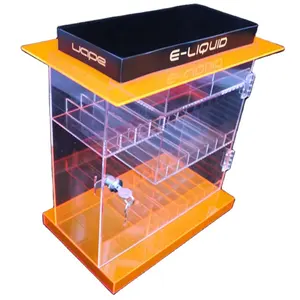 factory manufacturer clear lockable acrylic Electronic e-Cigarette Vape oil counter Display cabinet for shop