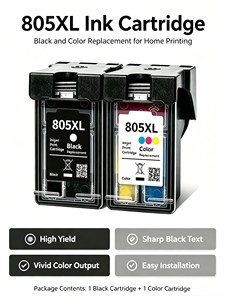 Cartouche compatible 805xl pour imprimantes 2700 <span class=keywords><strong>2721</strong></span> 2720 2330 1210 1212 2729 2332 H. P <span class=keywords><strong>Deskjet</strong></span>, haute capacité, noir et couleur - Product Image 4