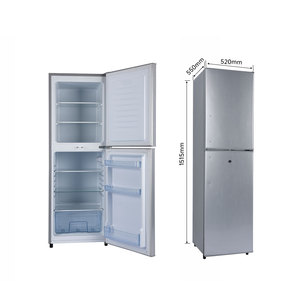 Réfrigérateur <span class=keywords><strong>solaire</strong></span> à double porte 198L avec compartiment supérieur en argent, adaptateur 12V AC/DC, panneau et <span class=keywords><strong>batterie</strong></span> inclus, idéal pour les hôtels - Product Image 2