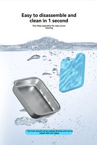 Distributeur automatique de nourriture pour animaux de compagnie à minuterie pour une seule repas, conserve la fraîcheur pendant 48 heures, bol sans fil pour nourriture sèche et humide avec bloc de glace pour chiens et chats - Product Image 4