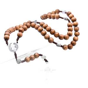 Collier chapelet en bois perlé fait main, chaîne de pull rétro, bijoux unisexe, cadeau, origine Yiwu RN-177 - Product Image 3