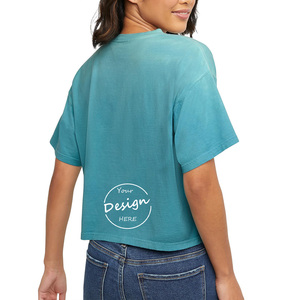 <span class=keywords><strong>T</strong></span>-<span class=keywords><strong>shirt</strong></span> <span class=keywords><strong>da</strong></span> <span class=keywords><strong>donna</strong></span> in cotone 100% <span class=keywords><strong>da</strong></span> <span class=keywords><strong>donna</strong></span> con scollo corto a maniche corte lavata a maniche corte stile Casual - Product Image 6