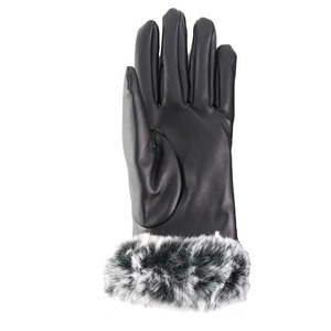 Warm Winter Eco-Friendly <b>Fur</b> Lined Leather <b>Gloves</b> Cold Weather Fashion Outdoor Wrist Length Casual Party Use - Product Image 3