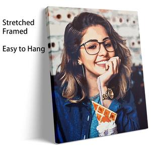 مطبوعات قماشية بألوان مائية مخصصة مع صورك للوحة زيتية على قماش الحائط صورة شخصية كرتونية - Product Image 3