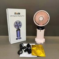 Nouveau Ventilateur Électrique à Main USB Pliable, Mini Portable, de Bureau, à Suspendre au Cou, Numérique, d'Aromathérapie - Vente en Gros