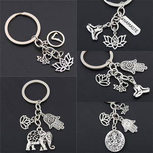 DIY Silver Hollowed Tribal Ethnic Keychains Yoga Bohemia <strong>Gift</strong> Key Holder Lotus Jewelry Hand <strong>Elephant</strong> Car Keyring <strong>for</strong> <strong>Women</strong> - Product Image 2