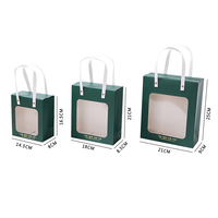 Sacs cadeaux pour mariage et fêtes, 3 couleurs, avec poignée et fenêtre, sacs en papier pour emballages cadeaux (sans ruban, sans étiquette)