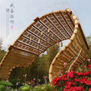 Bamboo Arches Pergola Chinese Style Outdoor Resting Garden Decoration ZJ 01 - Product Image 2