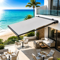 Auvent cassette complet pour jardin extérieur, imperméable, électrique, rétractable, tente de carport, pliable automatique, cadre en aluminium, protection UV