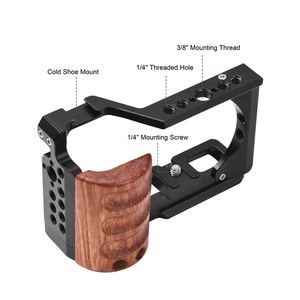 Jaula de cámara Andoer, jaula de vídeo de aleación de aluminio con montura de zapata fría, roscas de 1/4 pulgadas y 3/8 pulgadas para cámara <span class=keywords><strong>Sony</strong></span> 2017 - Product Image 2