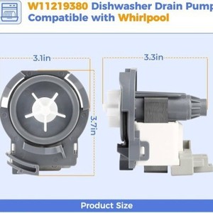 Pompe de vidange pour lave-vaisselle Whirlpool W11219380, électrique 3,3 pouces, 110-120V, en plastique, accessoire ménager - Product Image 1