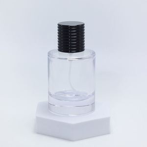 Custom Clear Crimp Cylinder Shape Eco-friendly Perfume <b>Spray</b> Bottle 30ml 50ml Luxury Empty Glass Bottle Gold Cap Screen Printing - Product Image 5
