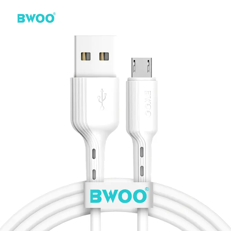 BWOO-cable de carga usb para android v8, cable micro usb de carga rápida, tpe, 5v/2.4a, venta al por mayor