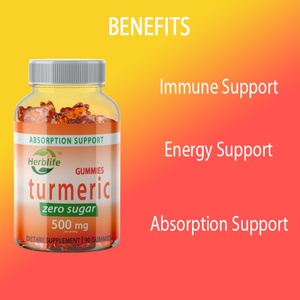 Gummies au curcuma en vente chaude OEM/ODM, gommes avec 500 mg de curcumine de curcuma, soutien immunitaire, soutien à l'absorption, végétalien, sans gluten - Product Image 3