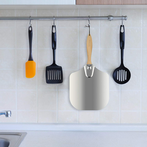 <span class=keywords><strong>Pelle</strong></span> à éplucher avec poignée pliable, 1 pièce, accessoire de cuisine en acier inoxydable pour <span class=keywords><strong>Pizza</strong></span>, avec manche en <span class=keywords><strong>bois</strong></span> - Product Image 6
