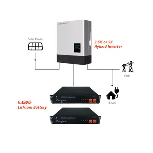 10kw hybrid solar inverter 200ah lithium battery home inverter ups with battery