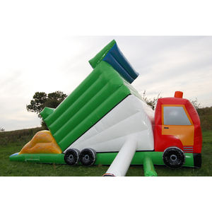 Glissière gonflable de voiture à benne basculante géante de nouveau chantier de construction, maison de rebond de camion de construction 2025 énorme glissière de camion à benne basculante - Product Image 1