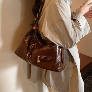 Large Capacity Tote <b>Bag</b> Women PU Leather Tote <b>Bag</b> Retro Casual Shoulder <b>Bag</b> for <b>Work</b> Commute - Product Image 2