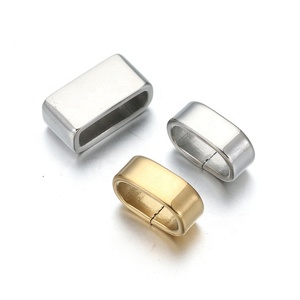 Yiwu Aceon <strong>Jewelry</strong> Stainless Steel DIY <strong>Jewelry</strong> Findings Rectangle Hole Narrow Wide Blank DIY Engrave Leather Rope Spacer Bead - Product Image 1