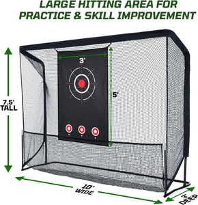 Jaring latihan pukulan Golf hitam dengan kain Target, cocok untuk penggunaan dalam dan luar ruangan dan untuk berbagai jenis bola - Product Image 2