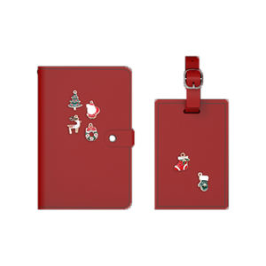 Porte-passeport en cuir végétalien imprimé personnalisé professionnel et ensemble d'étiquettes à bagages étui d'invitation de mariage <span class=keywords><strong>couverture</strong></span> de portefeuille de passeport - Product Image 5