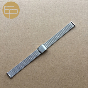 irrégulière 0.4mm fil léger logo personnalisé argent tissé de haute qualité en acier inoxydable maille bande de <span class=keywords><strong>montre</strong></span> - Product Image 6