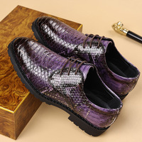 Chaussures à lacets en PU à bout pointu pour hommes, grandes tailles, motif serpent, style décontracté et professionnel, pour le commerce transfrontalier