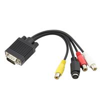 Cable VGA a RCA, VGA Macho a S-Video 3 RCA Hembra, Adaptador de Salida de Video Compuesto AV para TV, PC, Computadora