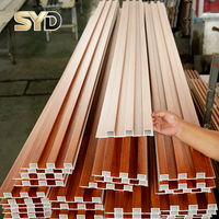 Panel Dinding Berpalang WPC Motif Kayu untuk Dekorasi Interior dan Pelapis Dinding untuk Dinding Berfitur