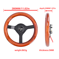Volant universel modifié TIYPEOR 280MM, 70MM PCD, volant en bois massif pour jeux PC