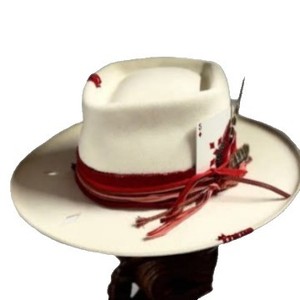 Sombrero Fedora vintage de mezcla de lana con ala ancha plisada y diseño hueco, sombrero de jazz de ala plana para fiestas y uso diario - Product Image 1
