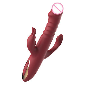 Vibrador de Conejo Rojo JT Adult Toys 2 en 1, Recargable por USB, Impermeable, con Vibración Potente para el Punto G - Product Image 2
