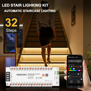 Controlador Inteligente Automático para Iluminación de Escaleras, Tira de Luces LED de 32 Escalones, Control por <span class=keywords><strong>Sensor</strong></span> Humano, Control Remoto de 15.0M, Carga Máxima de 400W, 6A - Product Image 4