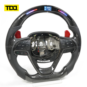 พวงมาลัยคาร์บอนไฟเบอร์ TDD แบบกำหนดเองพร้อมไฟ LED สำหรับ Fiat Abarth 595 595C 695 695C 500 500C - Product Image 3