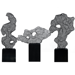 Estatua de resina moderna abstracta de hierro para jardín, estatua de hierro fundido con Base de mármol, venta al por mayor - Product Image 5