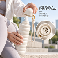 Bouteille d'eau isotherme en acier inoxydable de 20 oz avec paille escamotable, cordon portable, design côtelé, logo personnalisé, couleur OEM ODM