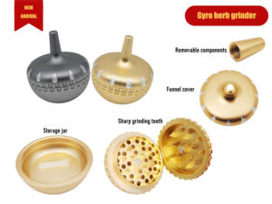 Broyeur à herbes rotatif de 63 mm en gros, logo personnalisé, broyeur gyroscopique avec dents tranchantes pour un broyage rapide, accessoires pour fumer - Product Image 5