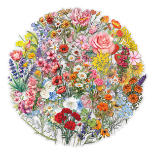 Pack de Matériaux Autocollants Floraux Transparents - Série Originale <span class=keywords><strong>Secret</strong></span> Langue <span class=keywords><strong>des</strong></span> <span class=keywords><strong>Fleurs</strong></span> Sauvages - Autocollants Imperméables <span class=keywords><strong>Fleurs</strong></span> et Plantes - Product Image 2