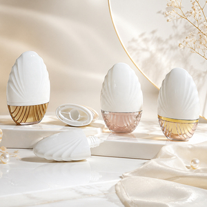 Contenant ovale innovant en plastique rechargeable vide pour crème contour des yeux, écran solaire, lotion 50ml – Flacon de crème solaire - Product Image 1