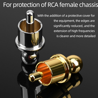 ATAUDIO Capuchon RCA plaqué or de haute qualité Connecteur Phono à court-circuit Prise jack de blindage Capuchons de protection RCA en cuivre