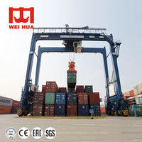 Grue portique à pneus en caoutchouc RTG de 65 tonnes et 45 tonnes pour opérations portuaires, certifiée CE, hauteur de levage de 25 m, WEIHUA