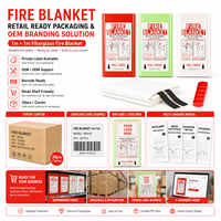 Couverture anti-feu certifiée CE en fibre de verre avec étui rigide en PVC 1x1m – Outil de sécurité incendie d'urgence pour cuisine