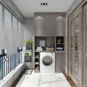 Modern <b>Light</b> Cream Wind Internet Celebrity Split Hanging Type Laundry Room Cabinet <b>Vanities</b> for Apartment - Product Image 2