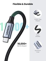 UGREEN US372 USB C Verlängerung kabel 1.5FT USB C 3.2 Extender Nylon Geflochtenes Typ C Stecker-Buchse-Kabel