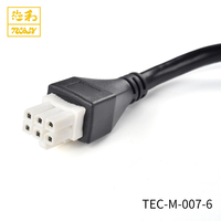 Großhandel OEM Mini-Fit 6-Pin Molex-Stecker 18AWG 5C Schwarz Kupfer DIN 5P DC-Stromkabel PVC-Isolierung TEC-M-007 12V/5A